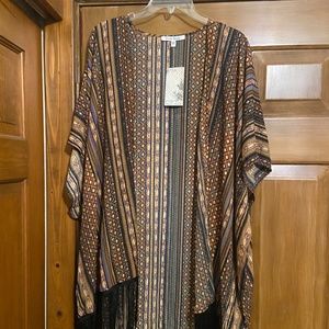 Patterned Fringe Kimono